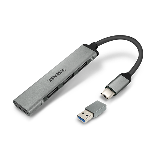 Esense Type-C鋁合金 4埠USB HUB